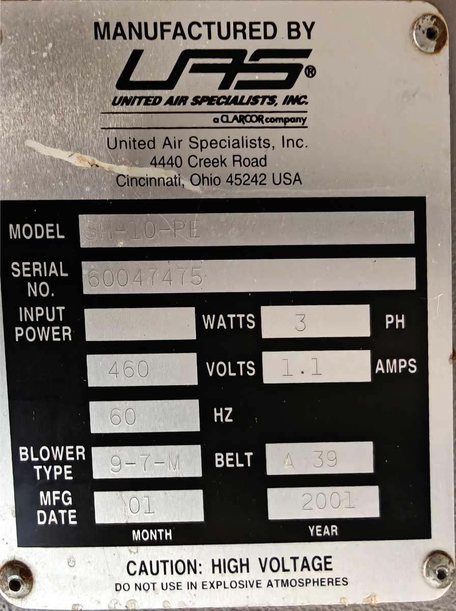 SH-10-PE SmogHog Mist Collector | United Air Specialist Parker