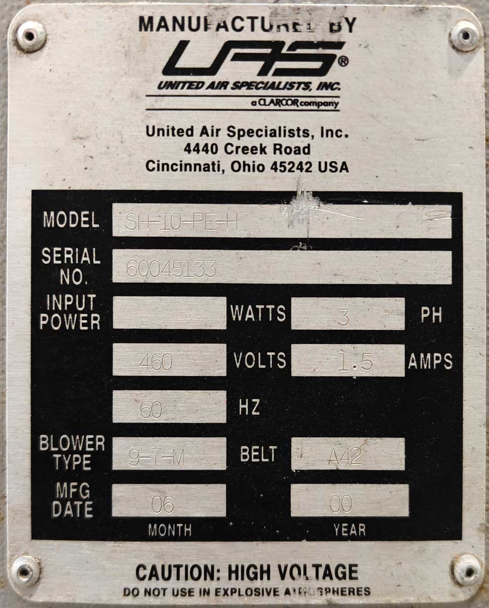 SH-10-PE-H SmogHog Mist Collector | United Air Specialist Parker